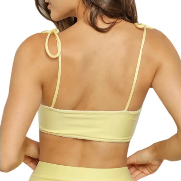 New Capittana x Free People Mafer S M L XL Pink Crochet Daisy Bandeau Bikini Top - Picture 15 of 16